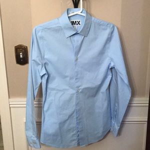 Mens Express button down blue dress shirt